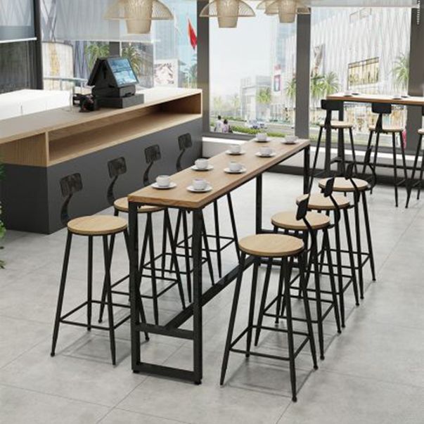 Modern Bar Table Rectangle Solid Wood Bar Table for Dining Room