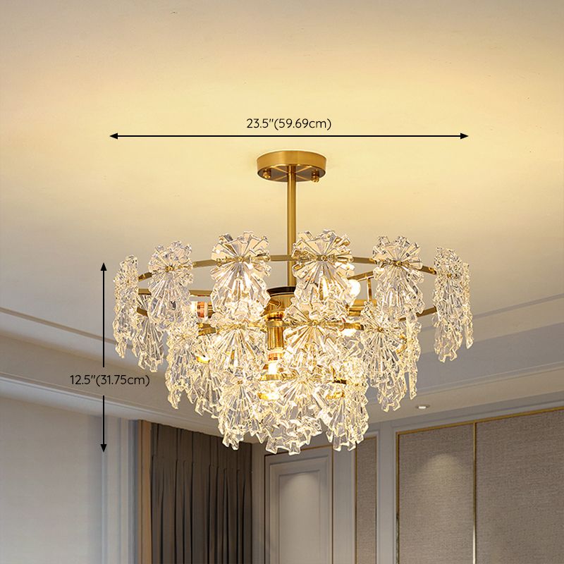 Glass Island Pendants Modern Style Pendant Lights in Gold for Living Room