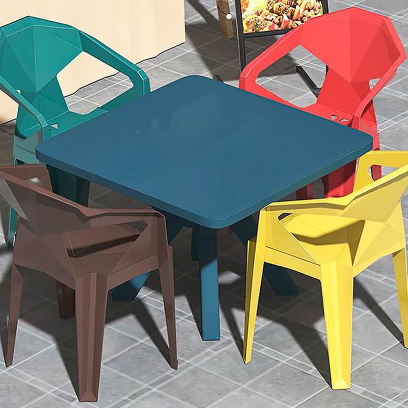 Modern Acrylic Square Dining Table 1/5 PCS Dining Set for Outdoors