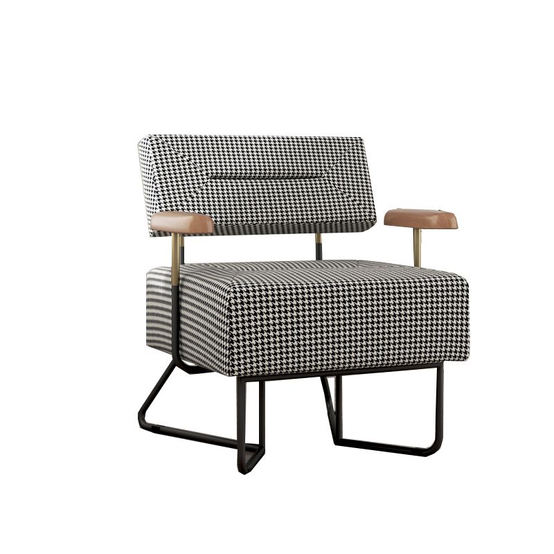 Contemporary Fabric Arms Included with Black Legs Accent Armchair