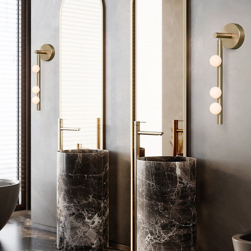 Nordic Style Vanity Light Globe Shape Glass Vanity Lamp for Shower Room