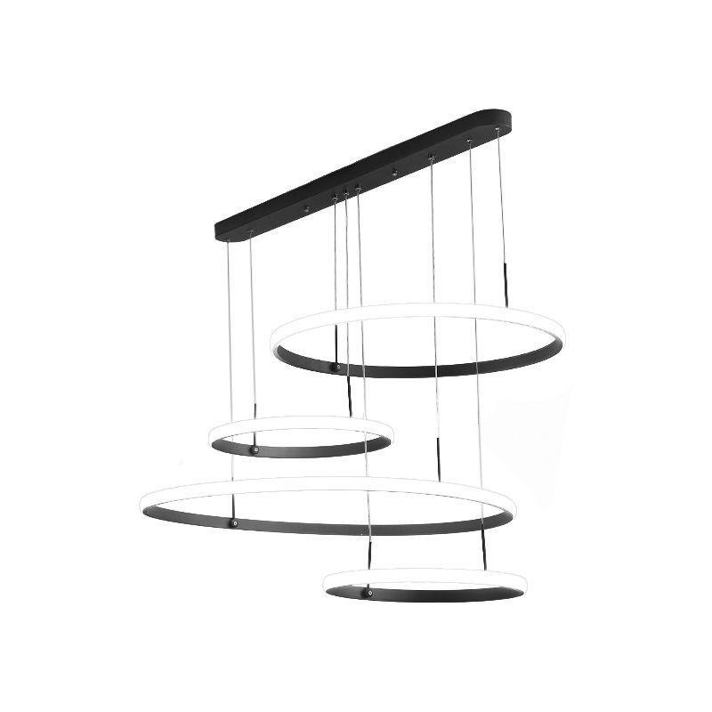 Lampadino a 4 teste LED LED LADELIER Minimalista Lampada a ciondolo a bagliore esterno con cerchio Acrilico Ombra