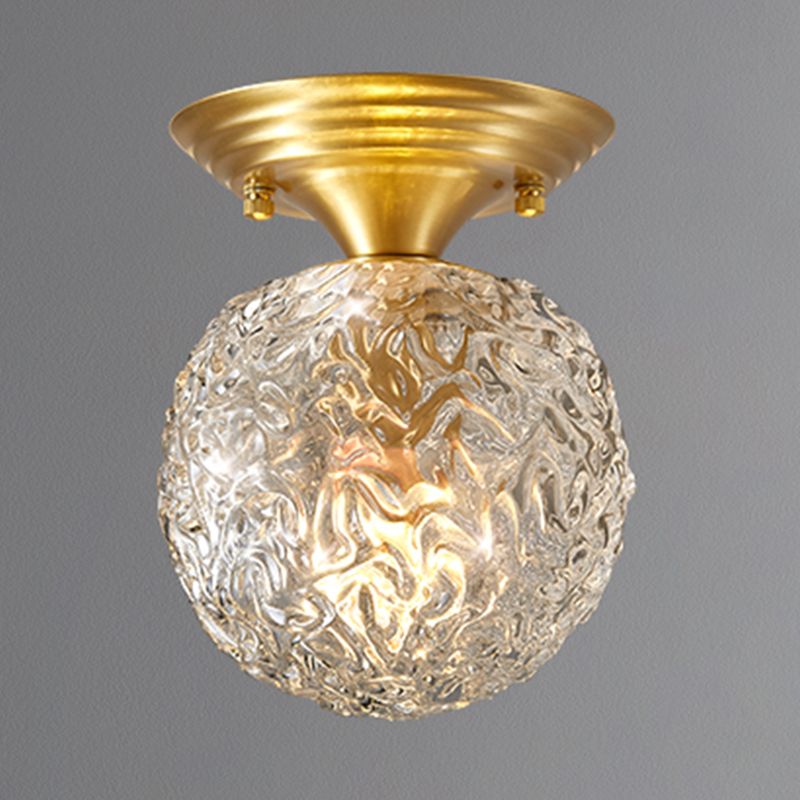 Modern Style Spherical Shape Ceiling Light Glass 1 Light Ceiling Light for Restaurant