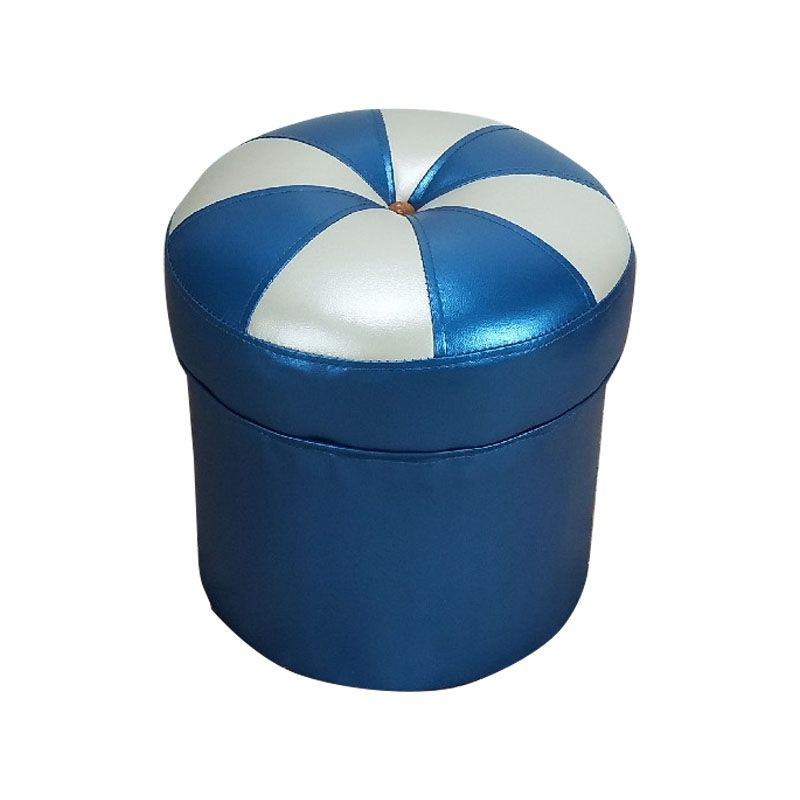 Modern Leather Pouf Water Resistant Round Pouf for Drawing Room