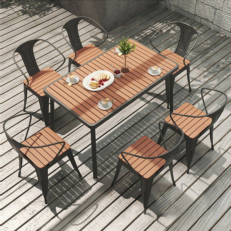 Modern Reclaimed Wood Dining Table Set 1/5/7 Pieces Dining Set for Home Use
