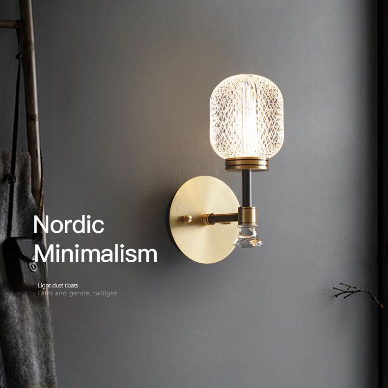 Modern Indoor Decoration Wall Light Up Light Glass Shade Wall Sconce for Bedside