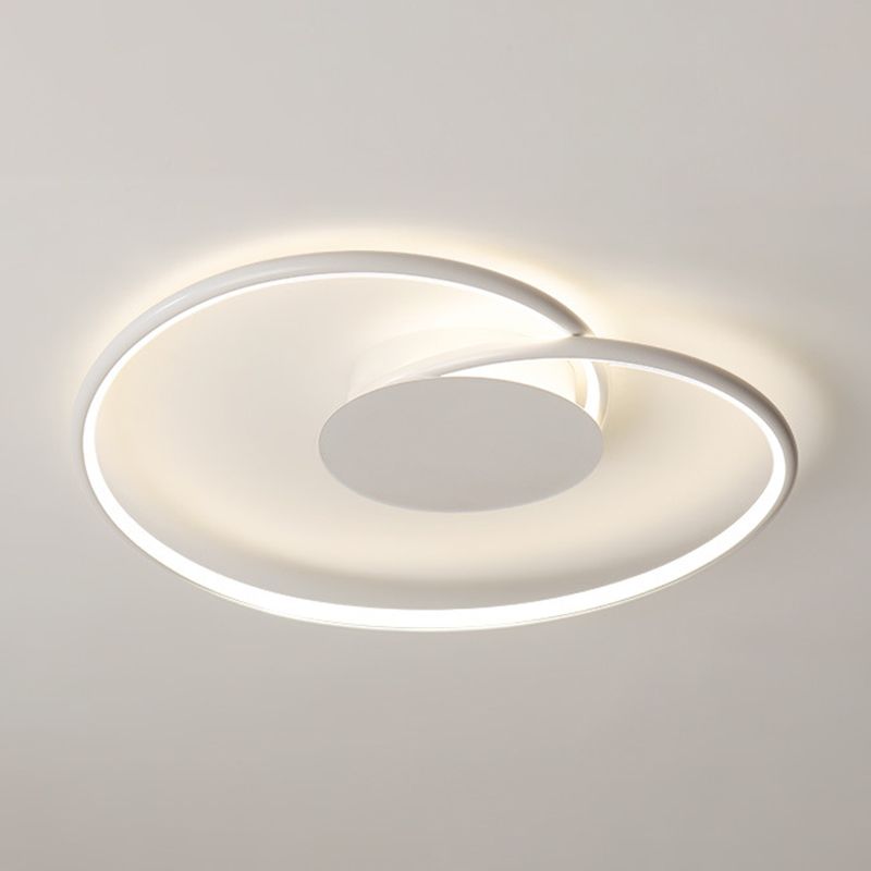 Single White Flush Mount Lighting Unique Ceiling Light for Living Room