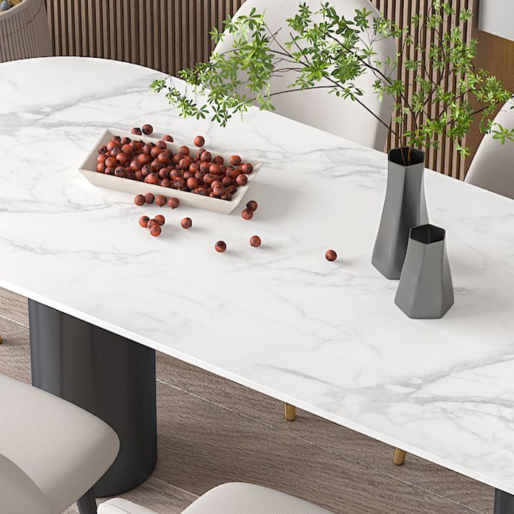 Glam Style Sintered Stone Dining Set Rectangle 1/4/5/6 Pieces Dining Set for Dining Areas