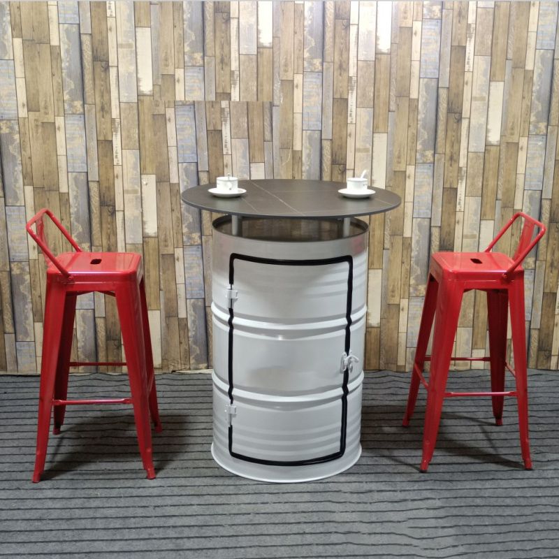 1/2/3 Pieces Modern Table and Stool Metal Bar Pub Table Set for Bar