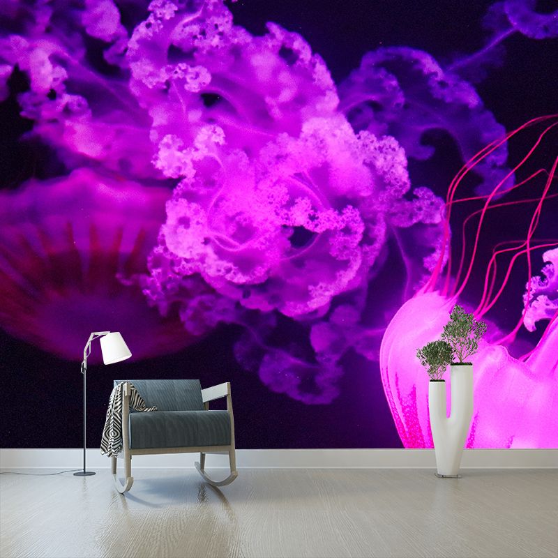 Vintage Wall Mural Jellyfish Patterned Living Room Wall Mural