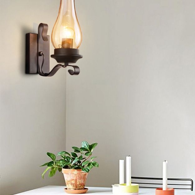 Retro Industrial Style Schattierte Wandleuchte Leuchten 1 Lichtglas -Leuchten
