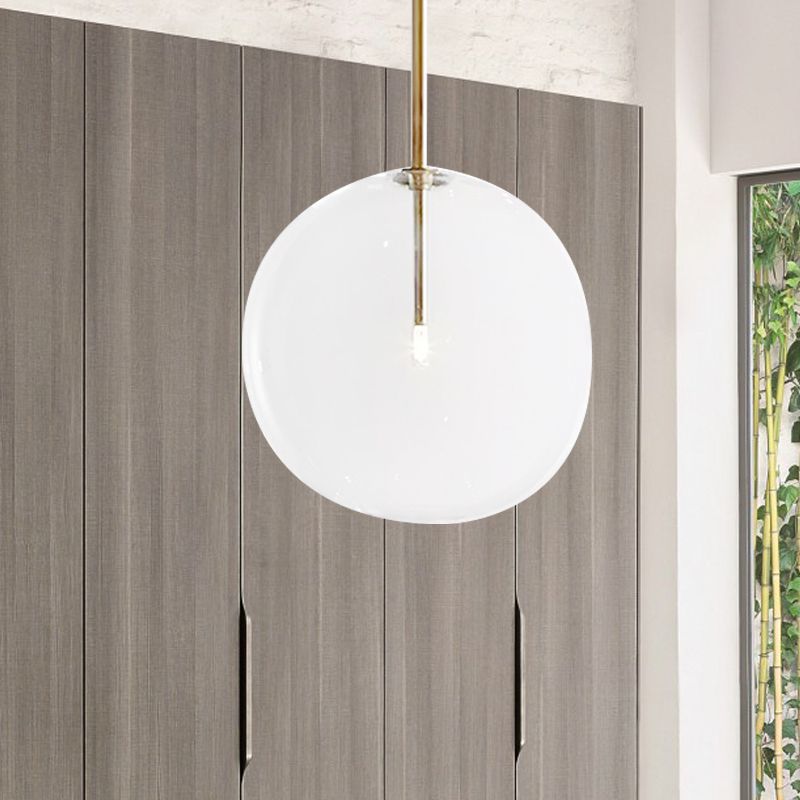 Post Modern Global Pendant Lighting Clear Glass 1 Light 6"/7"/8" Wide Led Hanging Lamp for Dining Room
