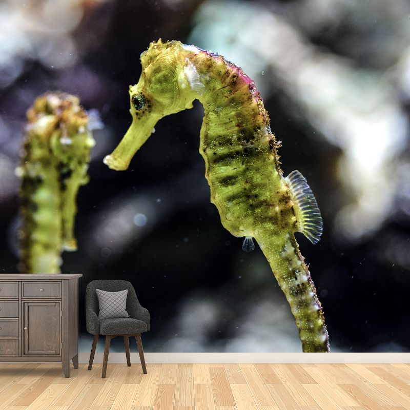 Customized Contemporary Hippocampus Mural Mildew Resistant for Sitting Room Bedroom