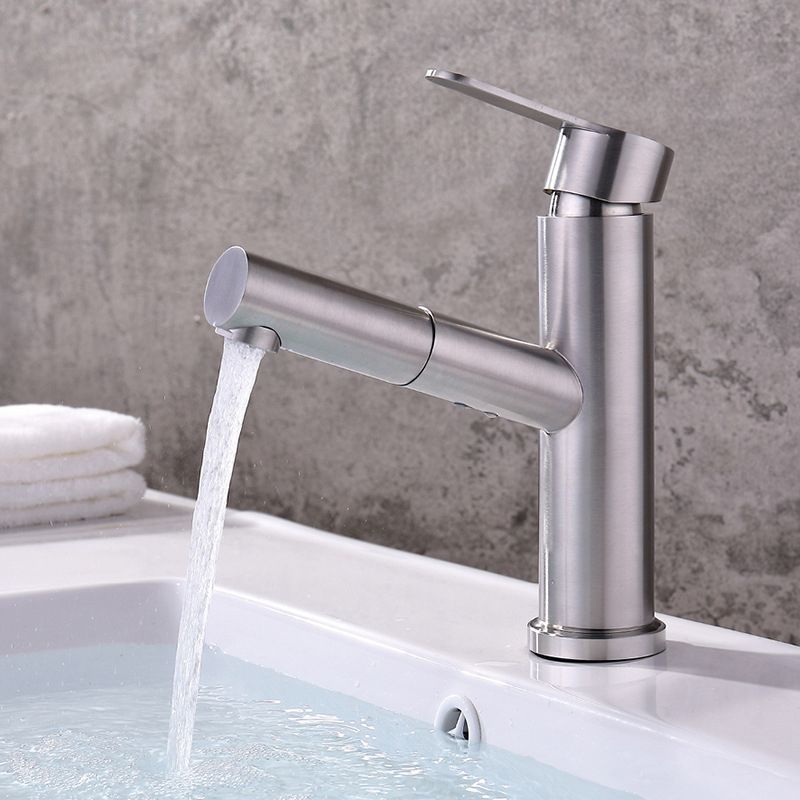 Pull-out Faucet Contemporary Single Handle Faucet with Swivel Spout