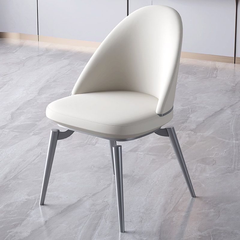 Glam Style Side Chair Metal Solid Back Dining Room Chair for Indoor