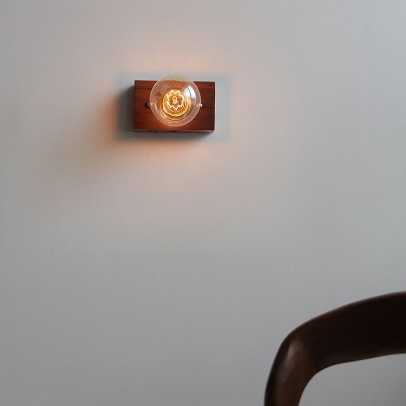 Contemporary Simple Wall Sconce One Head Wood Wall Mounted Light Fixture for Living Room