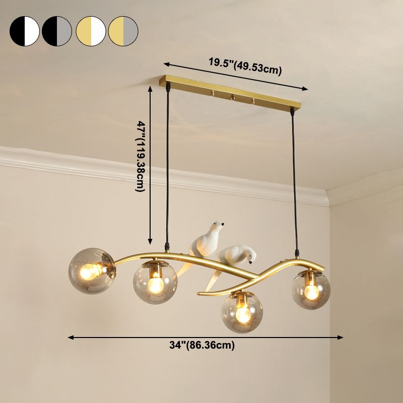 Modern Style Geometric Pendant Lights Metal 4 Light Hanging Pendant Lights