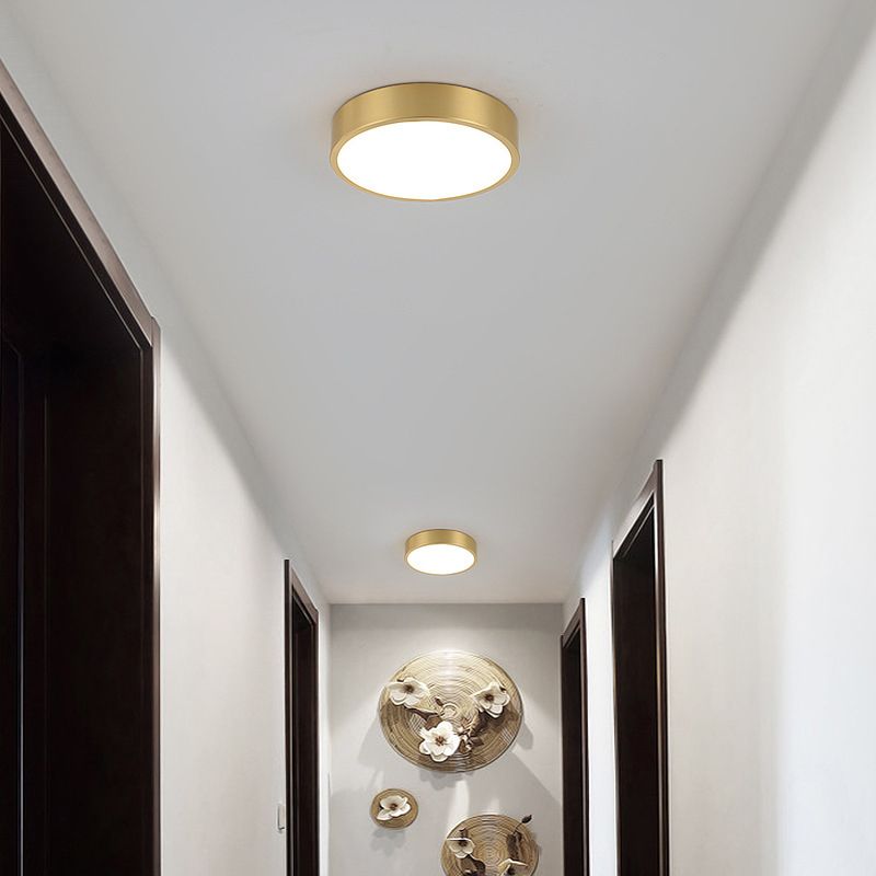 Gouden Ronde Minimalisme LED Plafond Licht Messing Moderne Stijl Woonkamer Verlichting Fixture