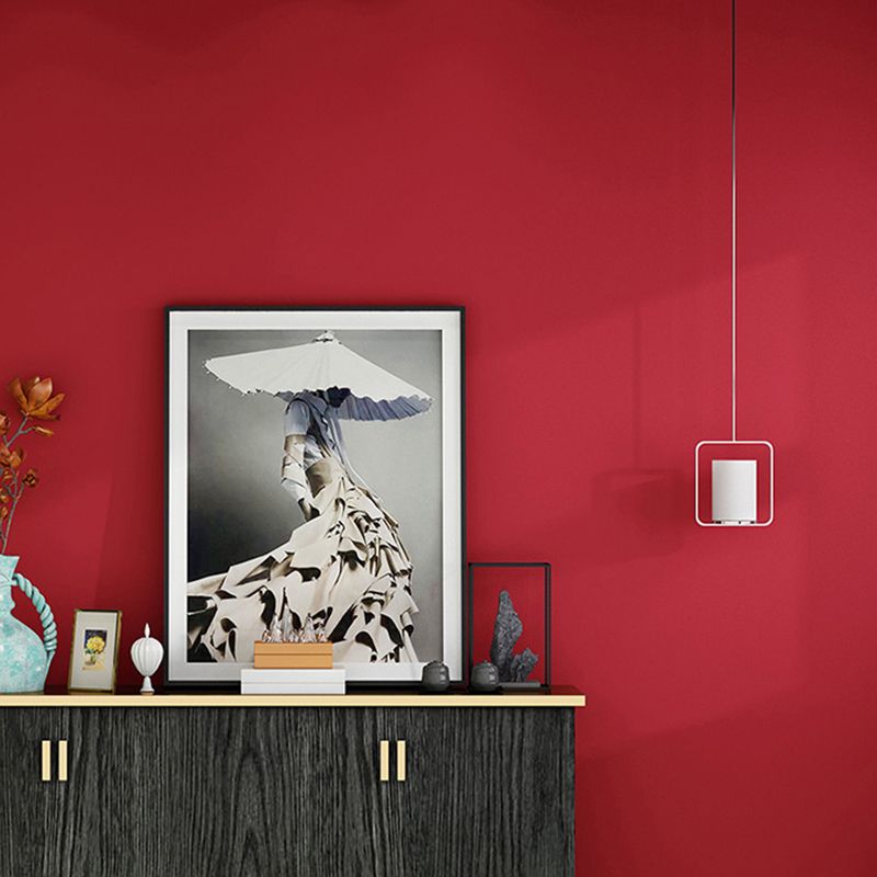 Moderne pure kleur patroon behangrol PVC zelfklevende rode muur decor voor woonkamer