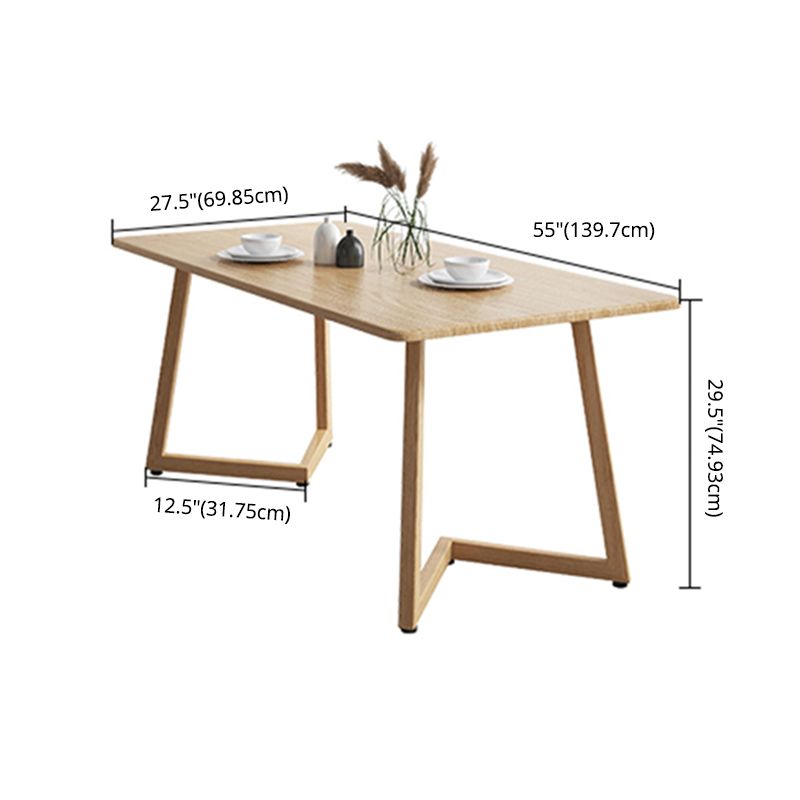 Minimalistische stijl vaste houten bovenkant eettafel set rechthoekige vorm formele keukenset