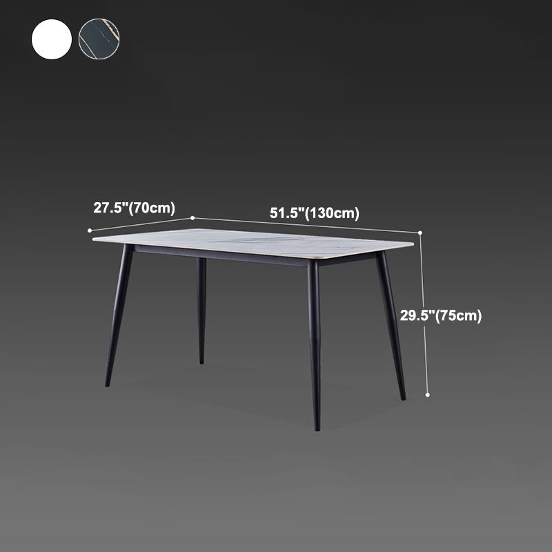 Mesa de comedor rectangular Estilo industrial 4 patas Base Mesa de piedra sinterizada para el hogar