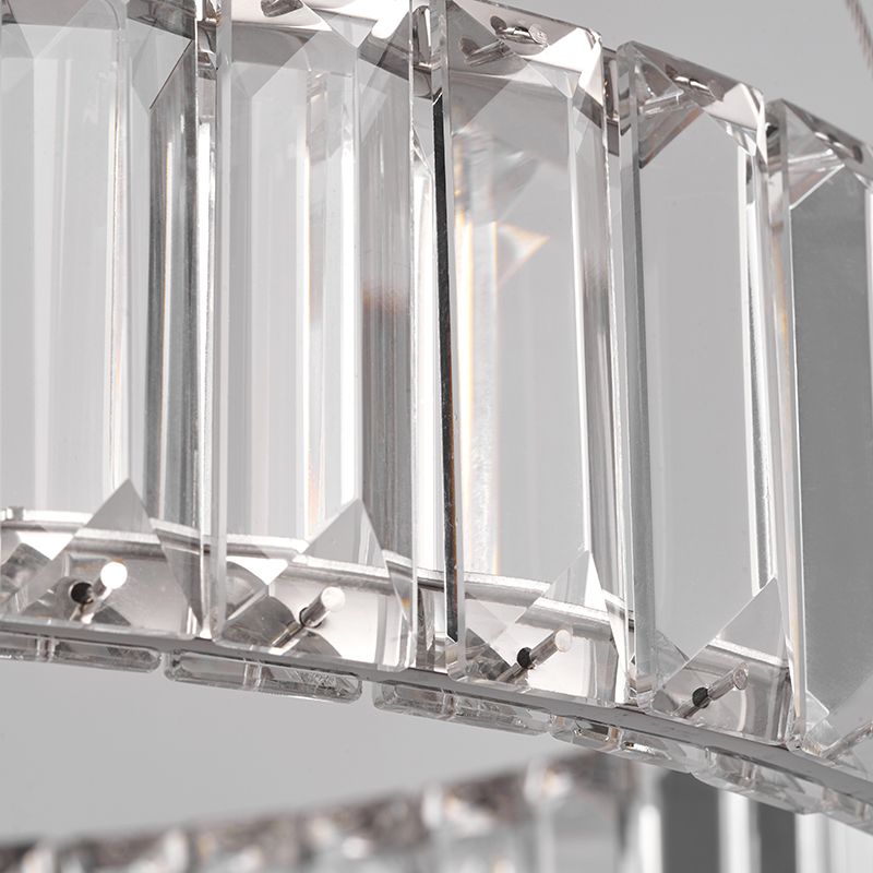 Moderno semplice lampadario a LED Crystal Circular Pendant Light per camera da letto