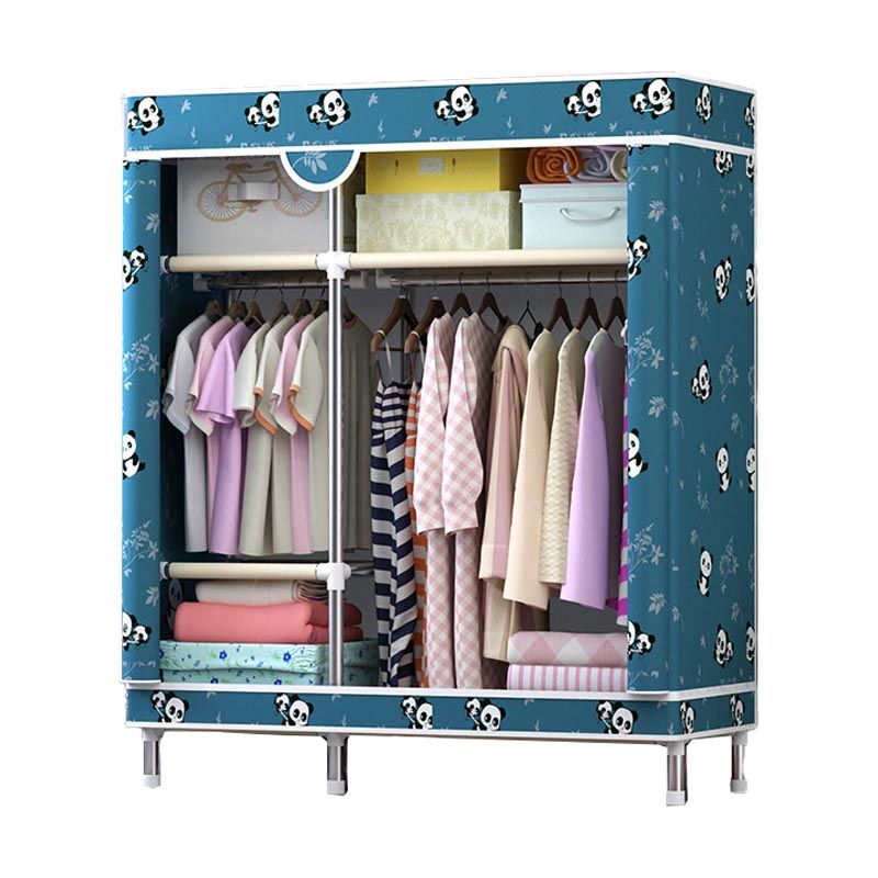 Matte Finish Wardrobe for Home Contemporary Storage Cabinet with Metal Legs