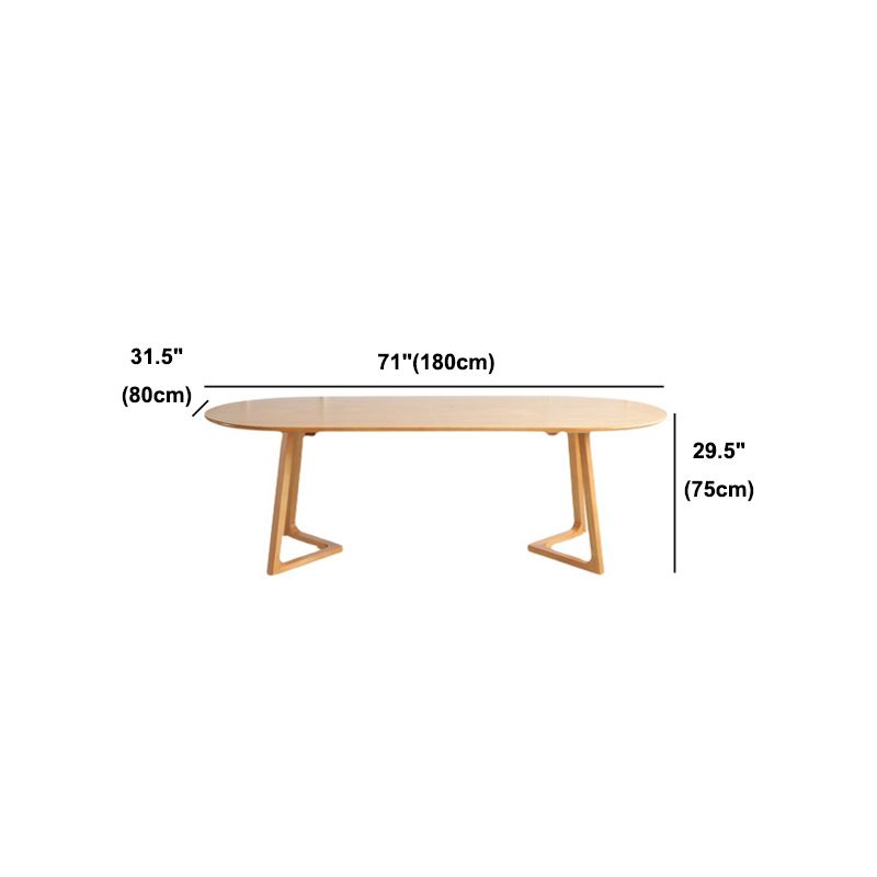 Contemporary Style Dining Table Solid Wood Oval Dinette Table for Home Kitchen