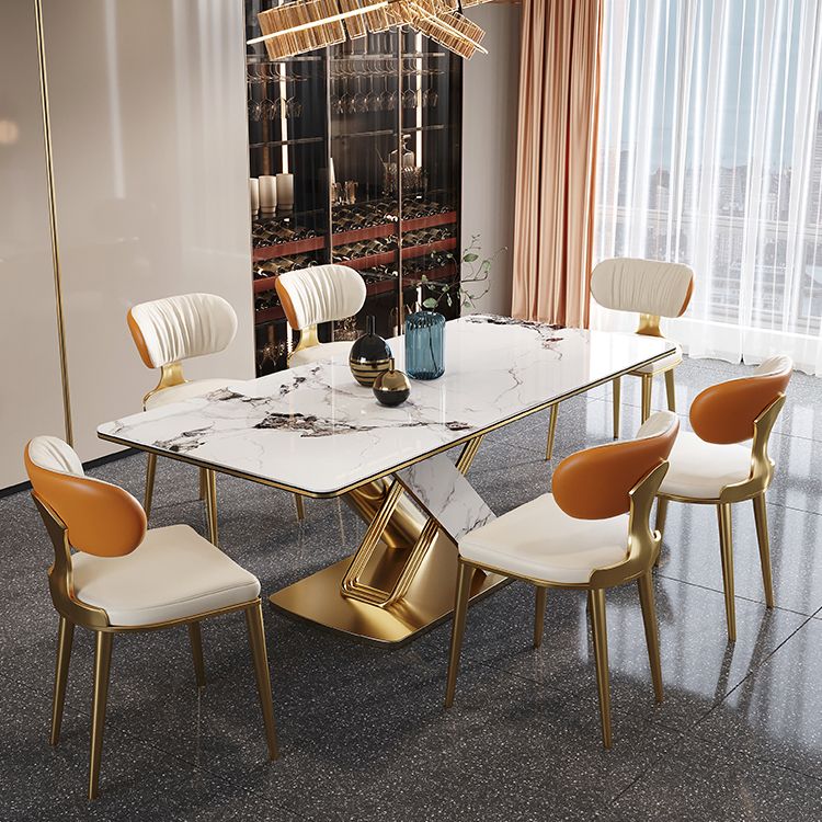 Traditional Luxury Dining Table Stainless Steel Dining Site Table for Indoor