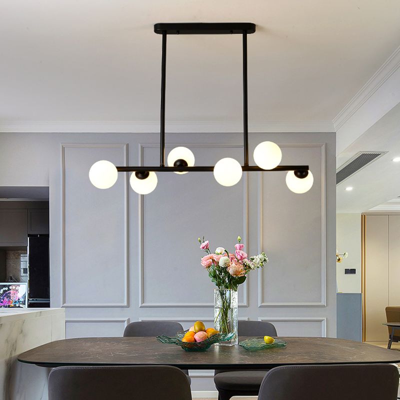 Modern Fashionable Sputnik Island Pendant Light Wrought Iron Hanging Lamp with Glass Shade