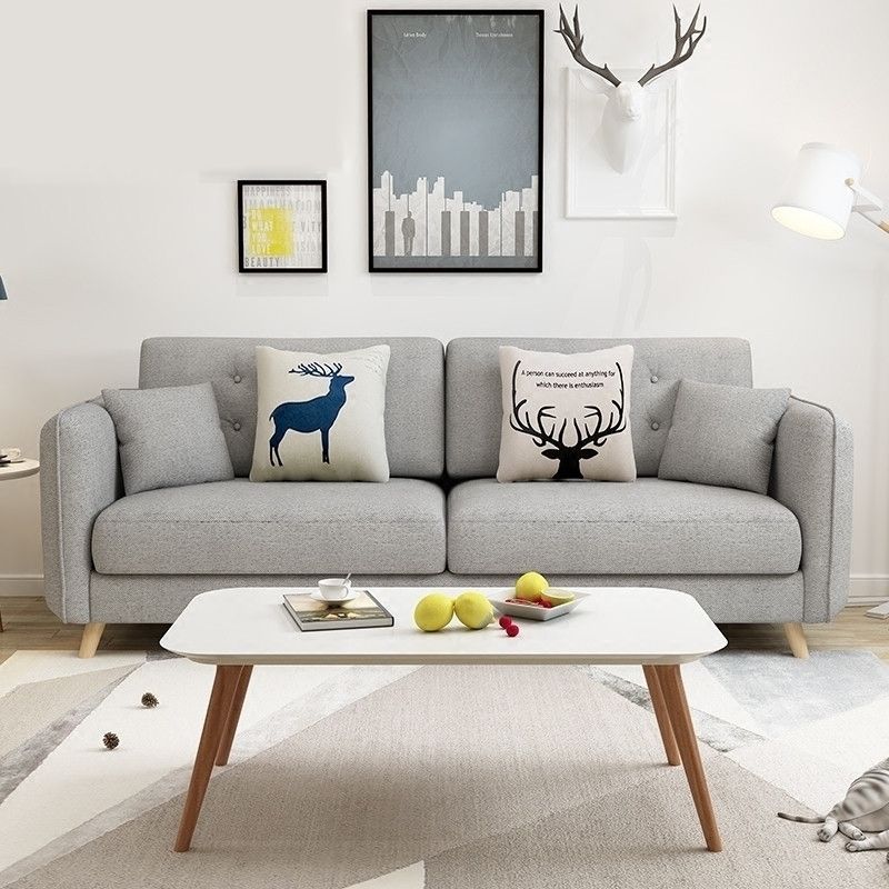 Tessuto grigio moderno/divano standard in pelle finta braccio quadrato di divano trapuntato