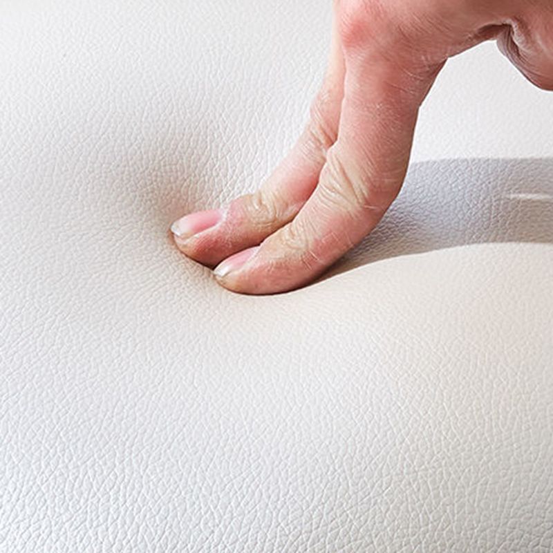 Leather Pouf Stool Craving Upholstered Round Water Resistant Modern Pouf