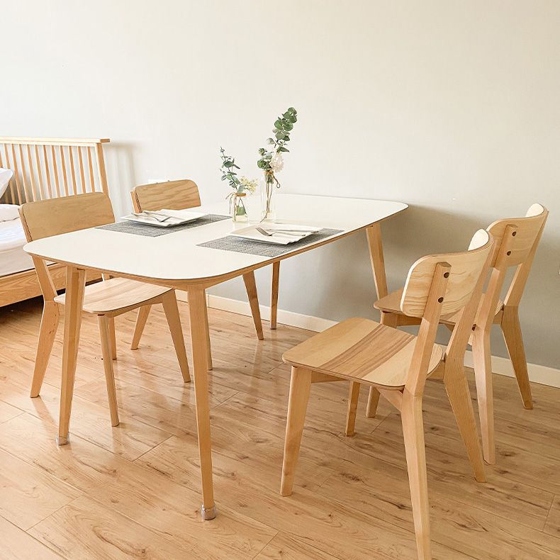 Minimalist Open Back Kitchen Dining Side Chair Solid Wood Dining Side Chair