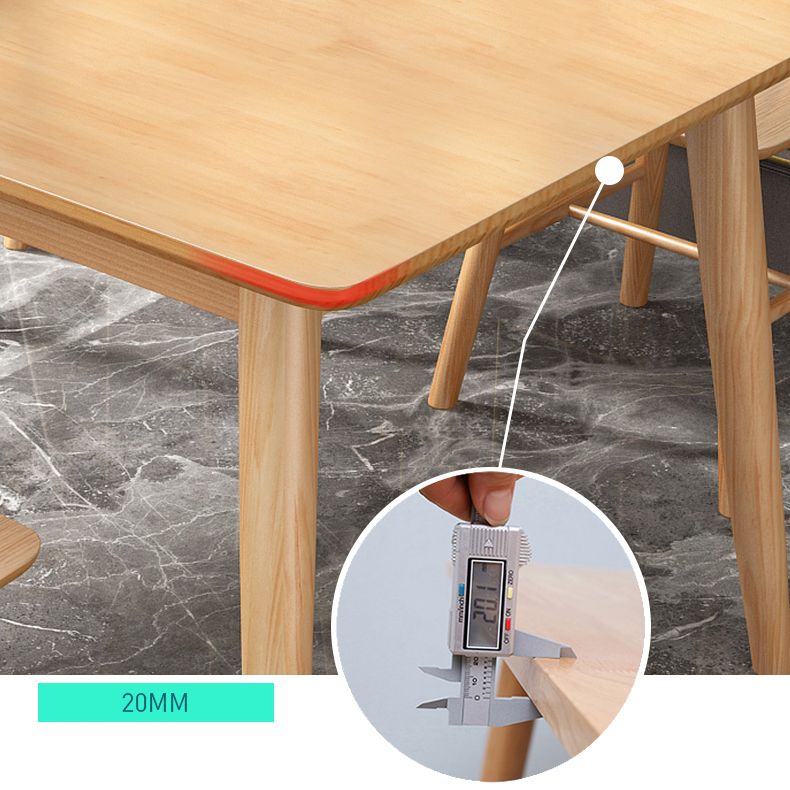 Rettangolo 4 gambe tavolo da pranzo moderno tavolo fisso in legno con legno massiccio