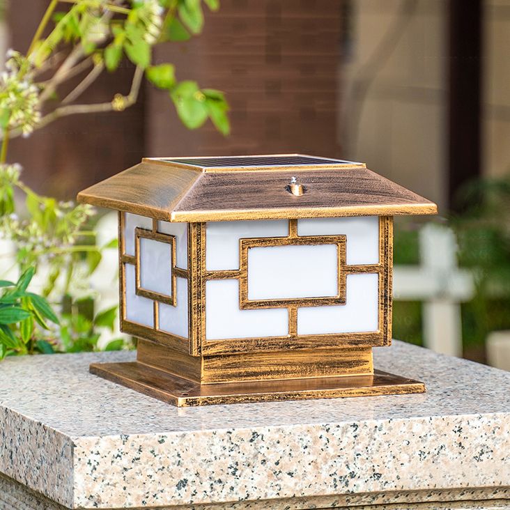 Simple LED Pillar Light Modern Solar Lighting Fixture for Garden