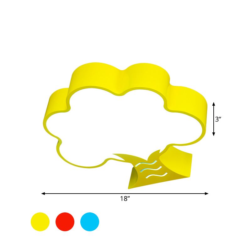 Tree Flushmount Ceiling Fixture Kids Style Acrylic Yellow/Red/Blue LED Flush Light for Nursery