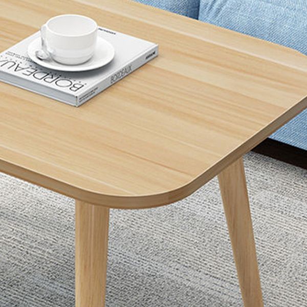 Modern 15.74" H Rectangle Coffee Table Wooden 4 Legs Cocktail Table