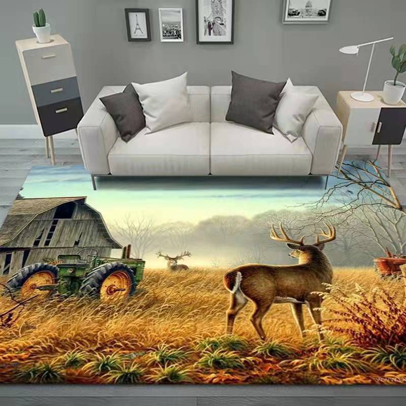 Funky binnen tapijt Stijlvol hertenprint gebied Tapijten Polyester Resistent gebied Tapijt voor woonkamer