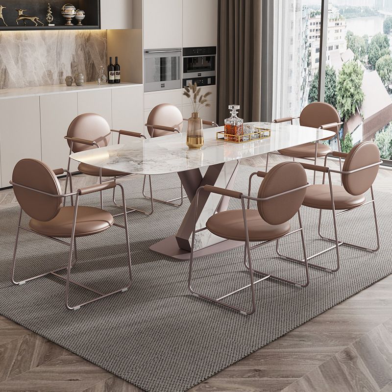 Luxury Sintered Stone Top Dining Set Rectangle 1/4/5/7 Pieces Dining Room Table Set