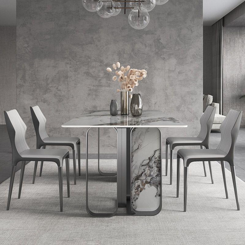 Designer Style Sintered Stone Top Dining Set Rectangle 1/3/4/5/6/9 Pieces Dining Table Set