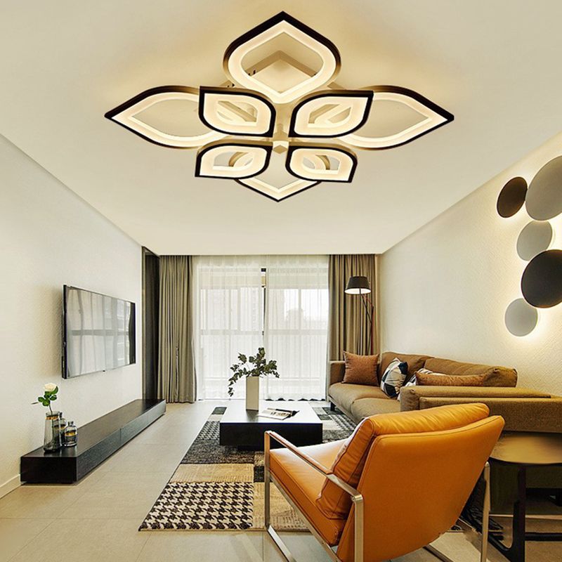 Floral Ceiling Light Fixture Nordic Style LED Close to Ceiling Lamp with Acrylic Shade