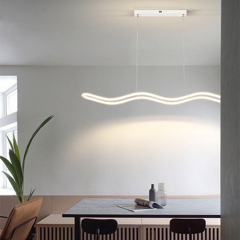 Linear Island Lights Contemporary Metal 1 Light Pendant Light Kit