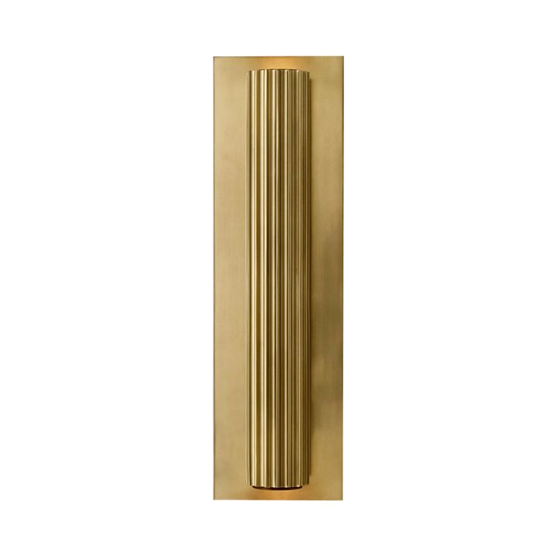 Metallic Gold/Black Finish Wall Light 2 Heads Ribbed Tubular Contemporary Indoor Wall Sconce