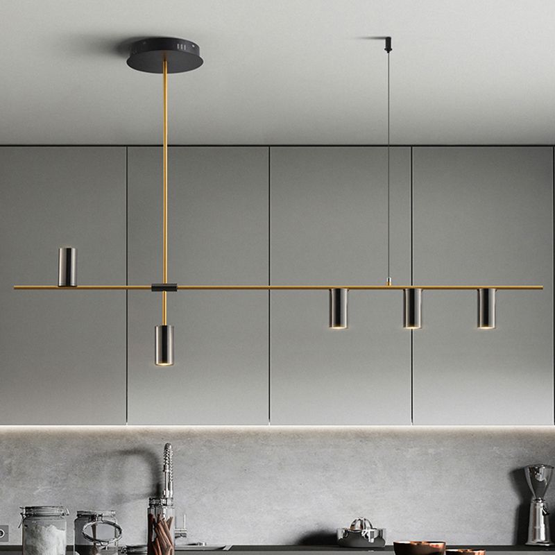 Modern Style Cylinder Island Light Fixtures Metal Pendant Light Fixtures