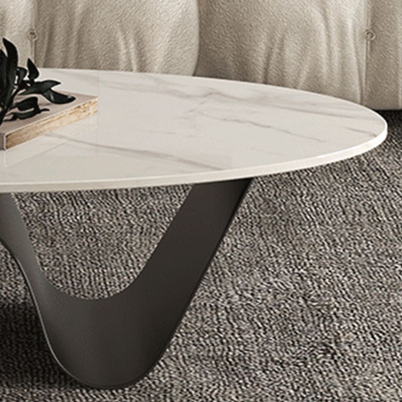 Slate Top Coffee Cocktail Table Abstract Oval Coffee or End Table