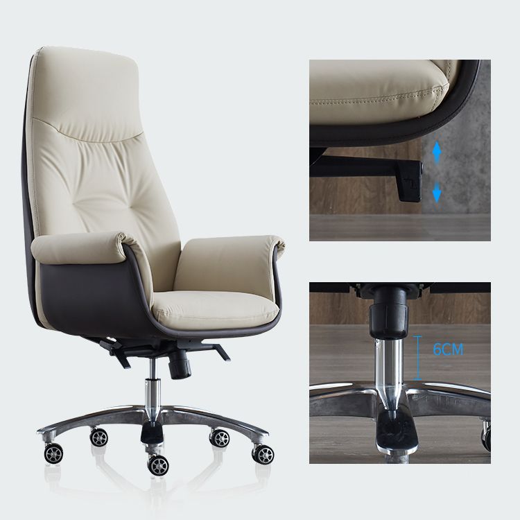 Modern Leather Executive Chair Tilt Mechanism Swivel Office Chair