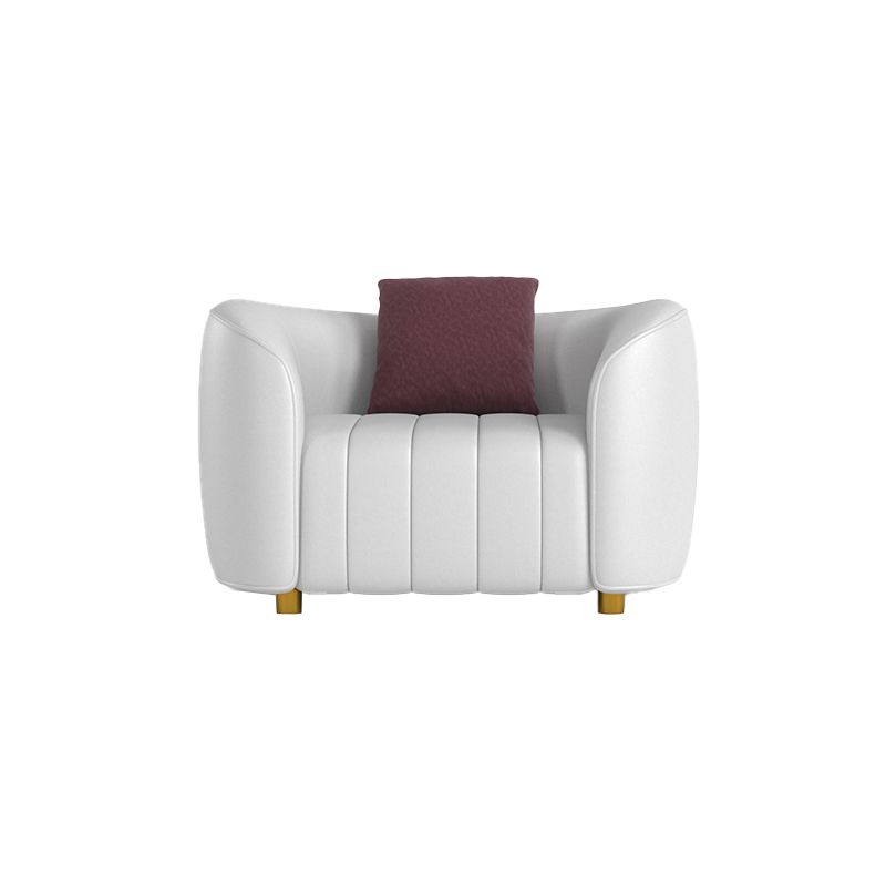 22.83" Wide Tuxedo Arm Sofa White Standard Sofa for Living Room