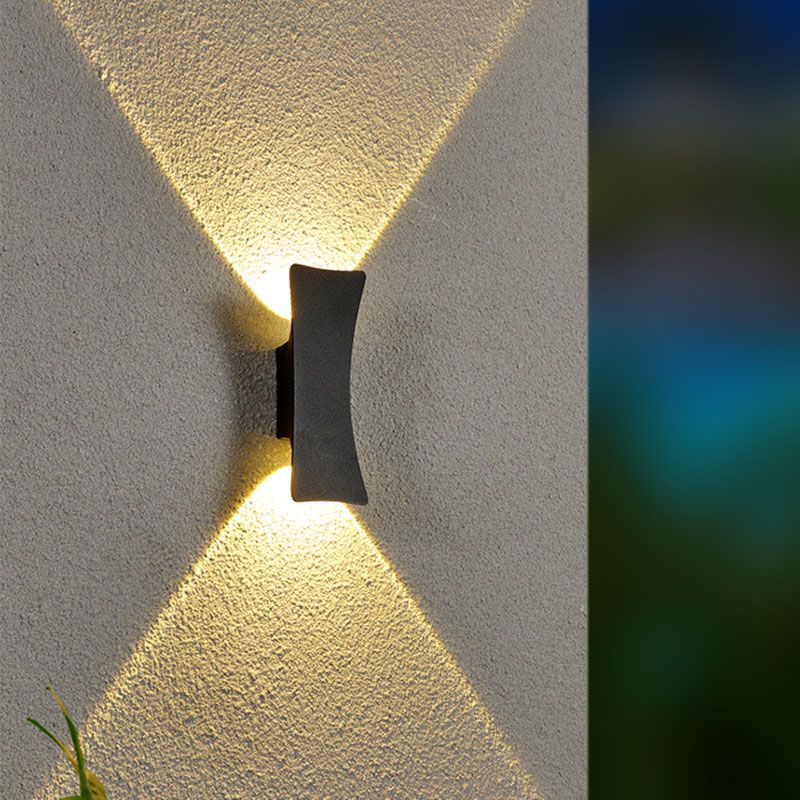 Modern Minimalist Waterproof LED Wall Light Aluminium Outdoor Spotlight with Glass Shade
