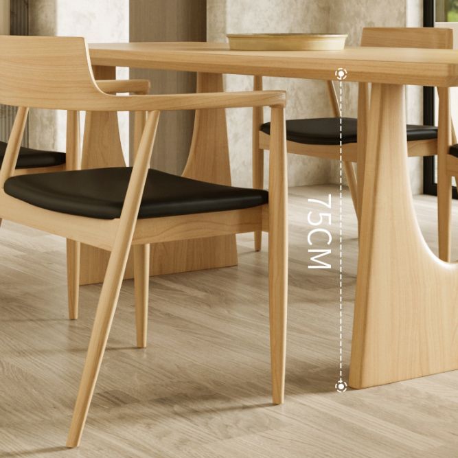 Industrial Double Pedestal Dining Table Pine Wood Table for Dining Room Cafe