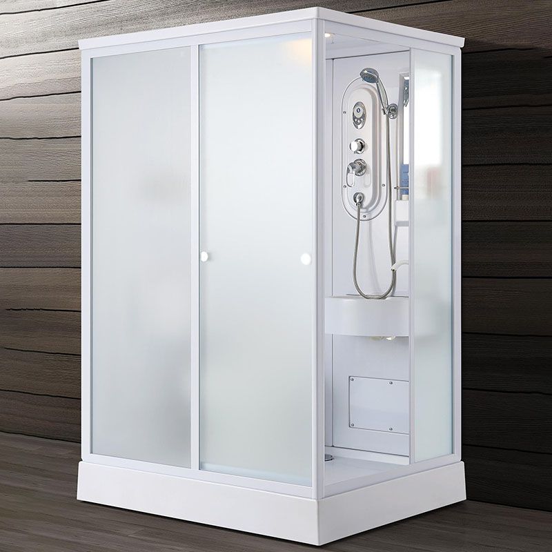 White Rectangle Shower Enclosure Tempered Glass Shower Enclosure